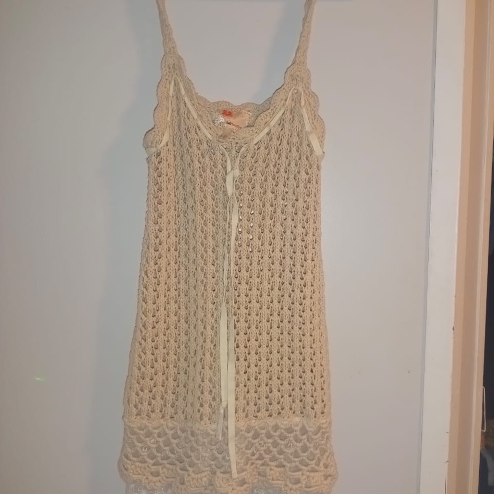 Twill Twenty Two Cream Crochet Top